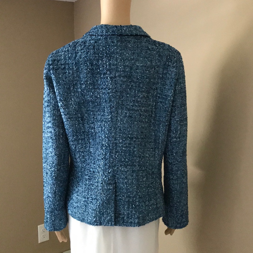 J. McLaughlin blue tweed blazer Sz 10 - Picture 5 of 8
